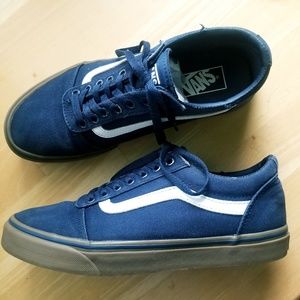 navy vans with gum sole